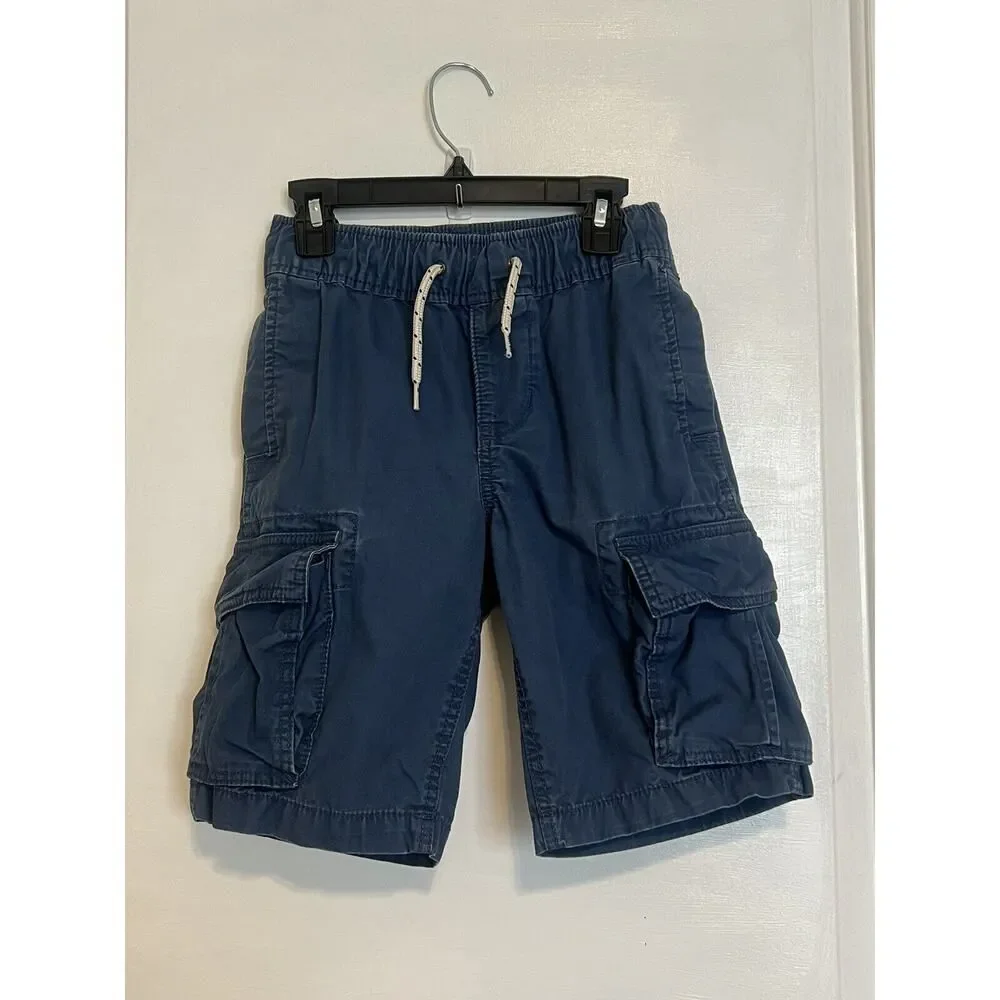 GAP Kids Boys Drawstring Cargo Shorts Pull-On Short Cotton Navy M Regular 8-9